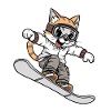 Cool Snowboard Cat Design