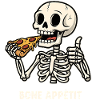 Skeleton Eats Pizza - Funny Halloween Motif