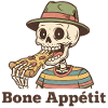 Bone Appétit Skeleton Eats Pizza