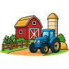 Fun farm with tractor