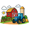 Ferme amusante avec tracteur