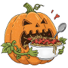 Halloween pumpkin with pasta fun design