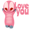 Cute kawaii figure love you