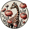 Giraffe and Floral Mandala Design