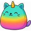 Rosa Regenbogen Einhorn Katze
