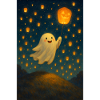 Ghost with jack-o'-lantern