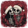 Zombie couple celebrating Christmas