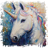 Farbenfrohes Einhorn Kunstwerk