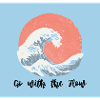 Sea waves with motivational saying
