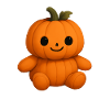 Cute pumpkin teddy bear friendly face