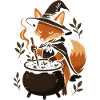 Magical Fox Witch Halloween Design