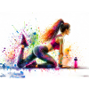 Exercice de fitness à l’aquarelle