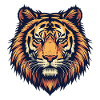 Majestic tiger head illustration