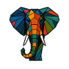 Geometric Elephant Print