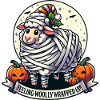 Halloween Mummy: Cute Sheep with Pumpkins