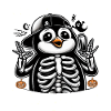 Squelette Pingouin Motif d’Halloween effrayant