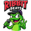 Funny frog with rap microphone