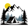 Alpine Campfire Tent Illustration