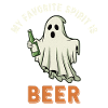 Humorous ghost drink print