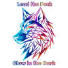 Neon Geometric Wolf Illustration