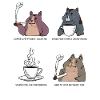 Cat Café Spirit Animal Coffee Breakfast
