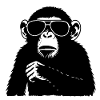 Cool monkey with sunglasses