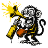 Expressive monkey with megaphone
