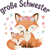 Große Schwester Fuchs mit Blumenkranz
