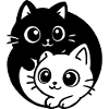 Ying Yang Kawaii Cats Icon