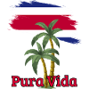 Palmiers tropicaux avec phrase Pura Vida
