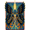 Electric Winged Eye Angel Human Illustration