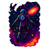 Cosmic Astronaut Exploring Galaxy