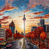Berlin skyline TV tower in sunset