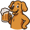 Funny Dog with Beer Glass Motif