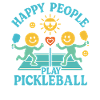 Happy people playing pickleball