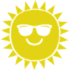 Cheerful sun with sunglasses