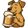 Dog with Beer Mug Cartoon Design