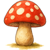 Champignon Bande dessinée Aquarelle