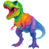 Bunter Dinosaurier mit Farbverlauf