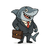 Businesshai-Shark mit Anzug