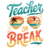 Teacher relaxing on beach vacation sunglasses