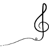 Abstract illustration of treble clef music