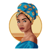 Portrait Woman with African Headdress