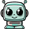 Cute retro robot with big eyes