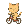 Cute kitten on bicycle