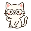 Cute cat illustration with glasses