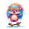 Kunterbunter Skate Hedgehog