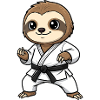 Cute Sloth Karate Fighter Comic Kids