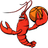 Cute Lobster Shellfish Basketball Player Cartoon