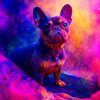 Farbiger French Bulldog Kunstdesign